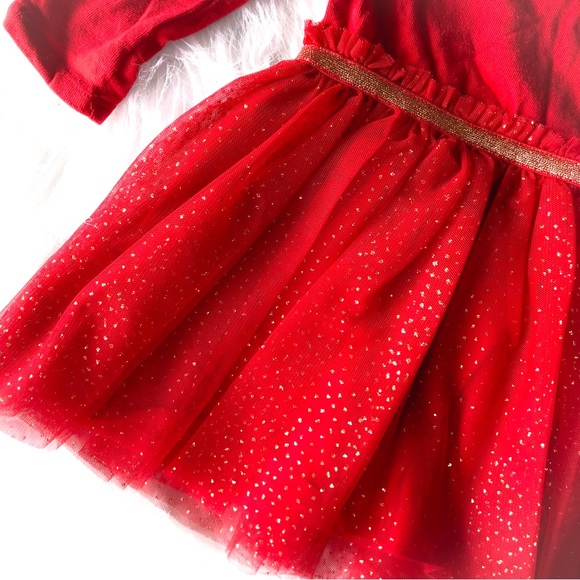 Cat & Jack Red & Gold Holiday Tutu Dress - Picture 2 of 3
